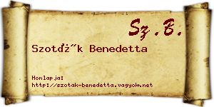 Szoták Benedetta névjegykártya